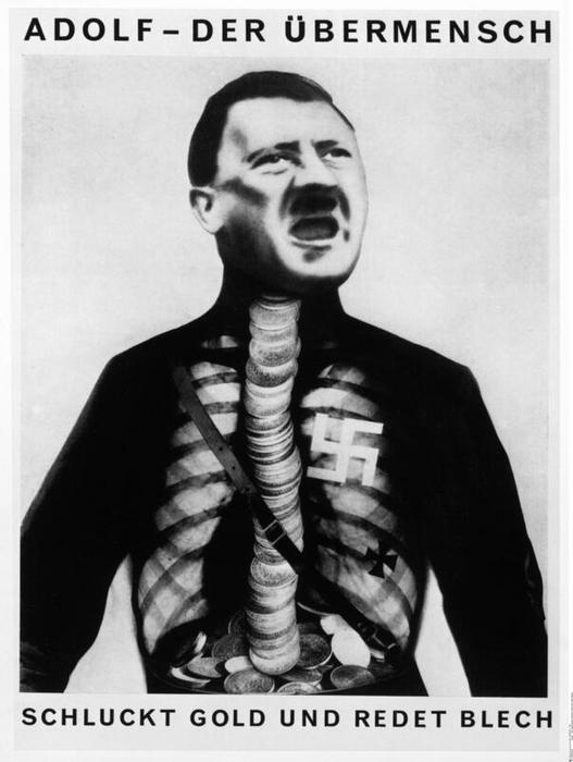 Adolf der Übermensch, fotomontaggio di John Heartfield, 1932