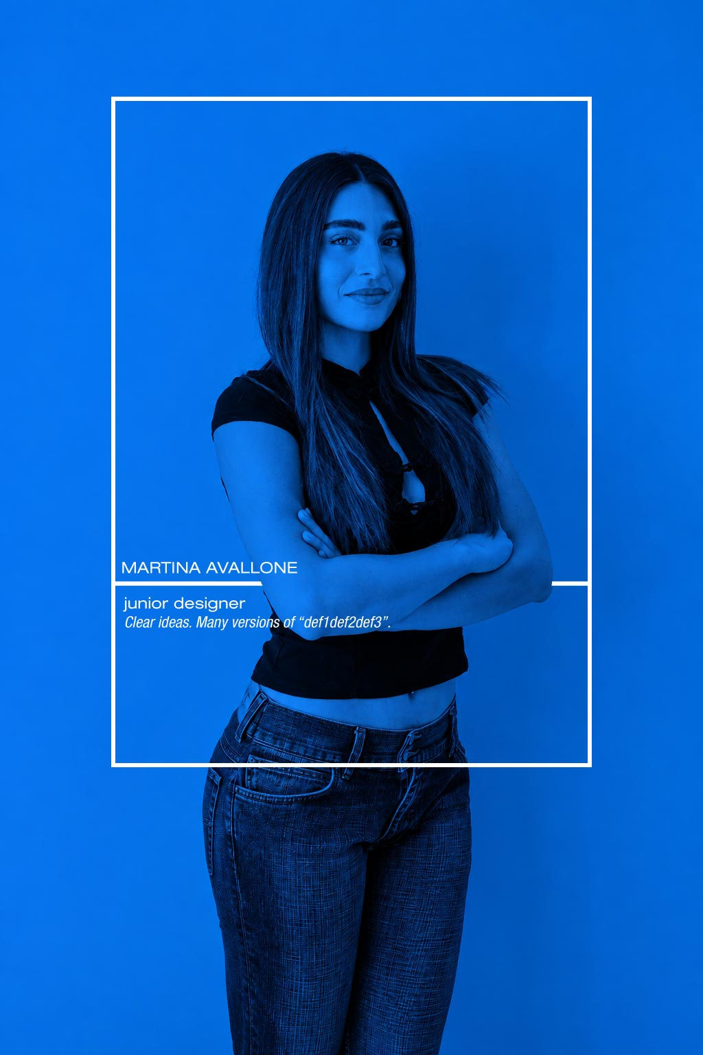 Portrait of Martina Avallone, junior designer — “Clear ideas. Many versions of ‘def1def2def3’.”