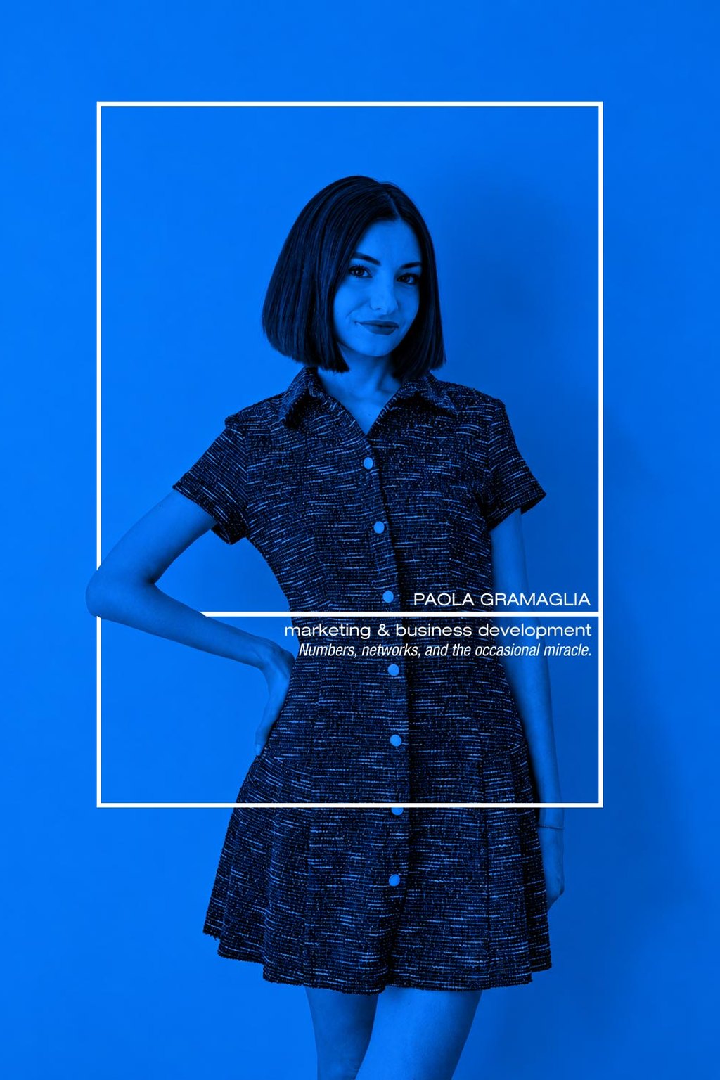Portrait of Paola Gramaglia, marketing & business development — “Numbers, networks, and the occasional miracle.”