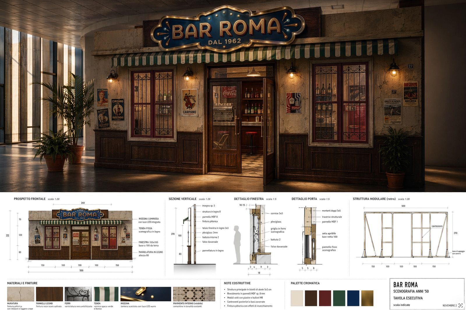 Scenografia bar Roma